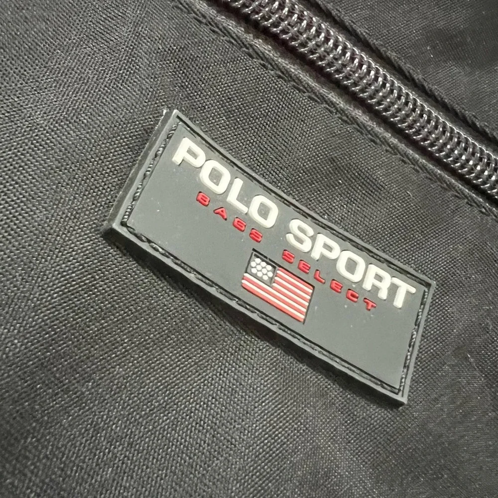 Vintage Polo Sport by Ralph Lauren‎ Black Messenger Bag with Logo